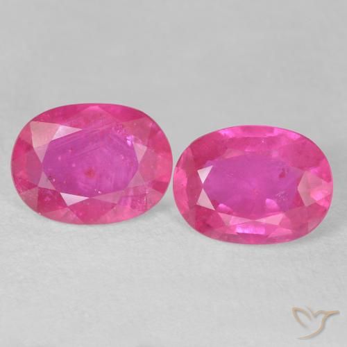 3.08ctw Natural Medium Dark-Pink Rubí, Ovalada, VS-SI