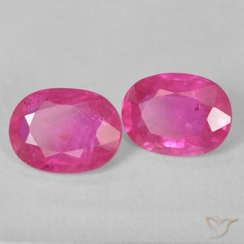 Gemas de Rubí Medium Dark-Pink natural de 3.08 ct, Ovalada, VS-SI