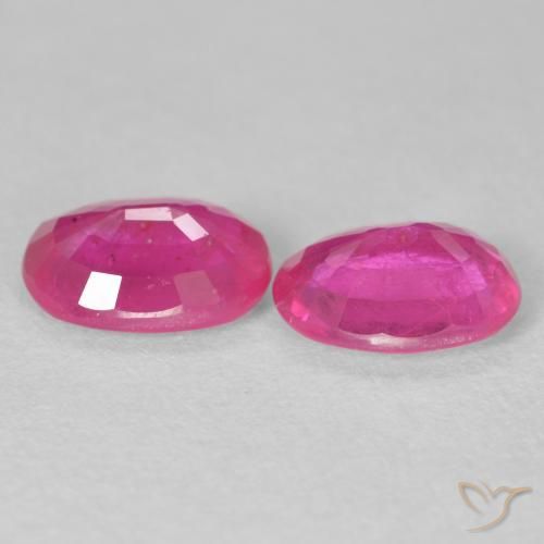 Gemas de Rubí Medium Dark-Pink natural de 3.08 ct, Ovalada, VS-SI