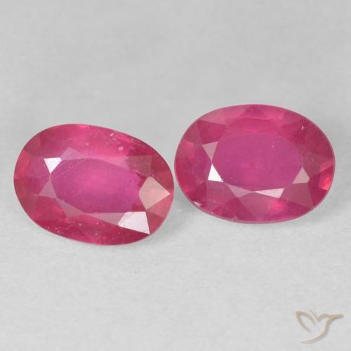 Gemas de Rubí Rosado rojizo natural de 2.87 ct, Ovalada, VS-SI