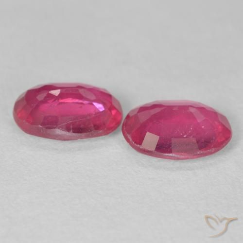 Gemas de Rubí Rosado rojizo natural de 2.87 ct, Ovalada, VS-SI