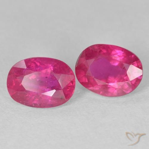 Gemas de Rubí Rojo rosado natural de 3.47 ct, Ovalada, VS-SI