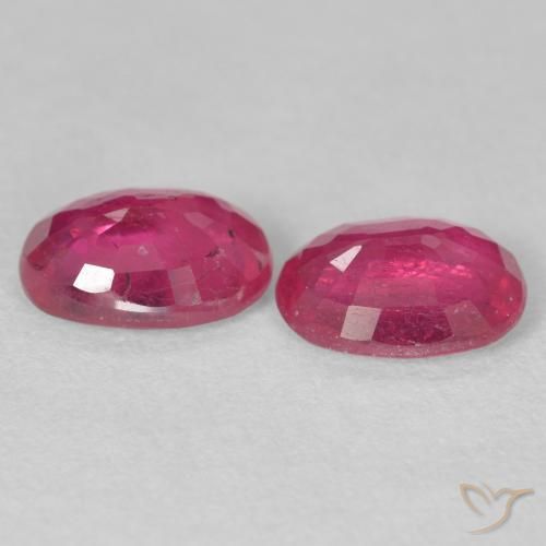 Gemas de Rubí Rojo rosado natural de 3.25 ct, Ovalada, VS-SI