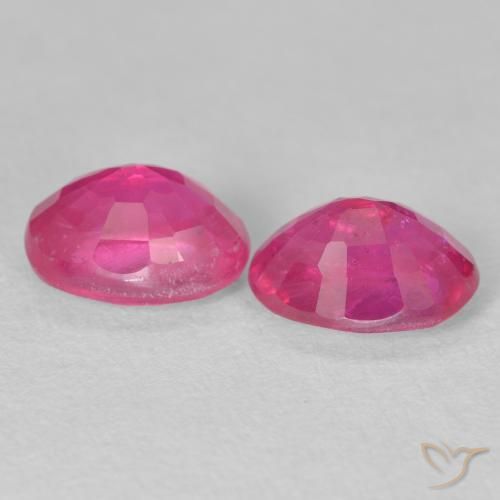 Gemas de Rubí Medium Dark-Pink natural de 3.70 ct, Ovalada, VS-SI