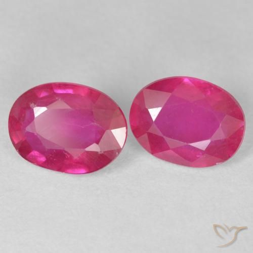 Gemas de Rubí Rosado rojizo natural de 3.23 ct, Ovalada, VS-SI