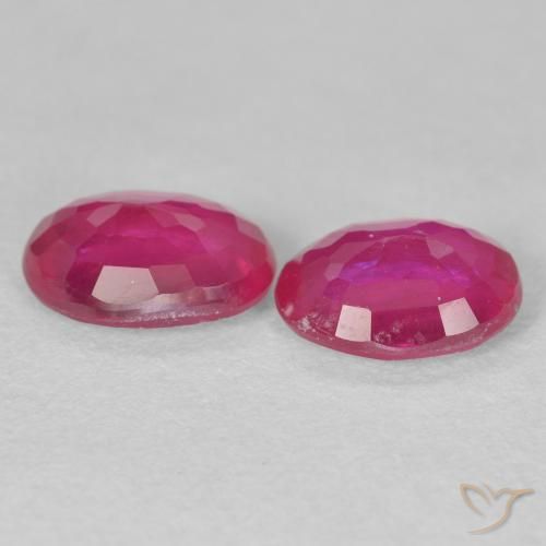 Gemas de Rubí Rosado rojizo natural de 3.23 ct, Ovalada, VS-SI