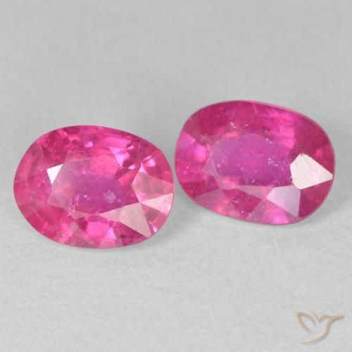 Gemas de Rubí Rosado intenso natural de 3.31 ct, Ovalada, VS-SI