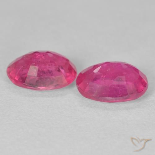 Gemas de Rubí Rosado intenso natural de 3.31 ct, Ovalada, VS-SI