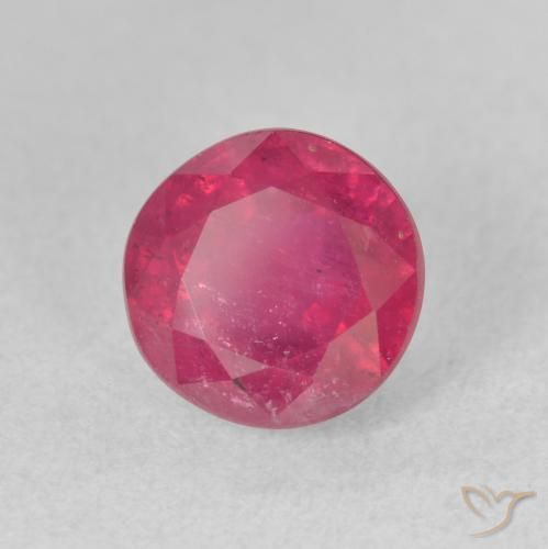 Rubí Rojo medio natural de 2.85 ct, Redondo, VS-SI