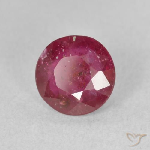 Rubí Rojo rosado natural de 1.88 ct, Redondo, VS-SI