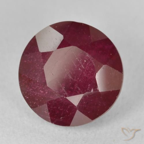 Rubí Rojo oscuro natural de 5.73 ct, Redondo, VS-SI