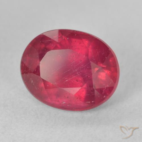 Rubí Rojo rosado natural de 4.15 ct, Ovalada, VS-SI