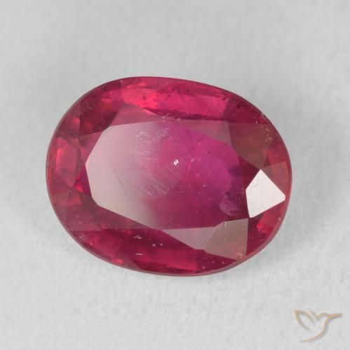 Rubí Rojo rosado natural de 3.29 ct, Ovalada, VS-SI