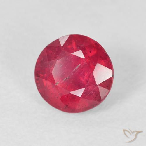 Rubí Rojo sangre natural de 1.60 ct, Redondo, VS-SI