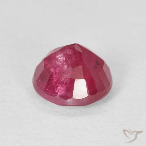 Rubí Rojo medio natural de 1.36 ct, Redondo, VS-SI