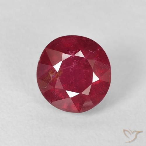 1.99ct Natural Rojo oscuro Rubí, Redondo, VS-SI