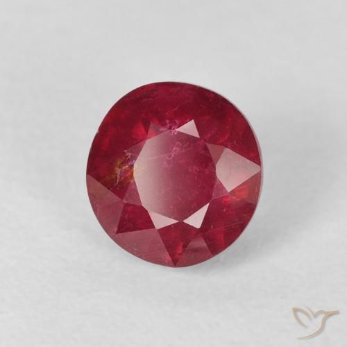 Rubí Rojo oscuro natural de 1.99 ct, Redondo, VS-SI