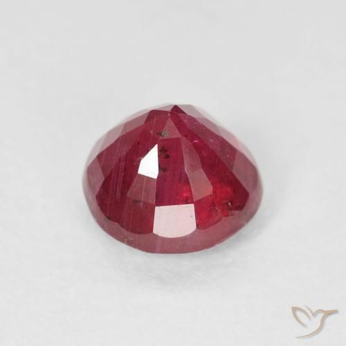 Rubí Rojo oscuro natural de 1.68 ct, Redondo, VS-SI