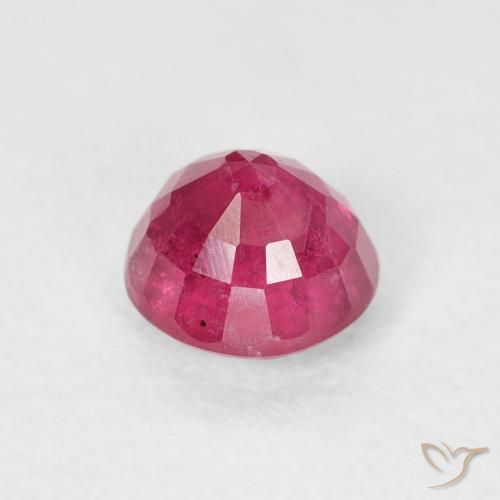 Rubí Rosado rojizo natural de 0.80 ct, Redondo, VS-SI