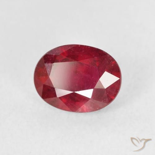 Rubí Rojo oscuro natural de 2.08 ct, Ovalada, VS-SI