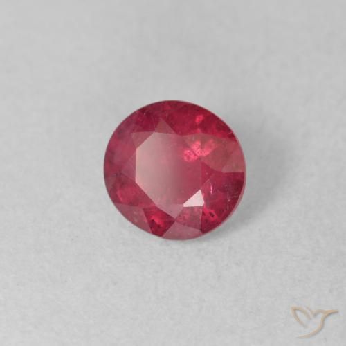 Rubí Carmesí intenso natural de 1.08 ct, Redondo, VS-SI