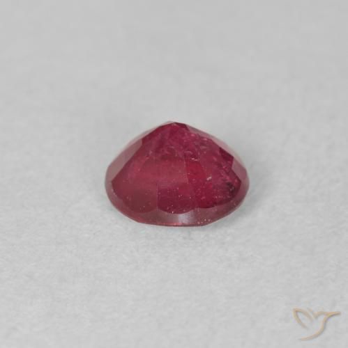 Rubí Carmesí intenso natural de 1.08 ct, Redondo, VS-SI