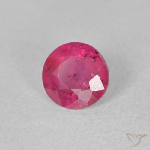 Rubí Rosado rojizo natural de 1.34 ct, Redondo, VS-SI