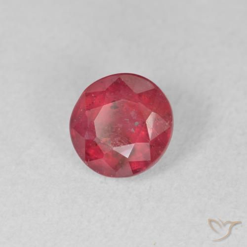 Rubí Rojo medio natural de 1.45 ct, Redondo, VS-SI