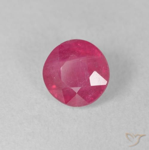 Rubí Rojo medio natural de 1.48 ct, Redondo, VS-SI