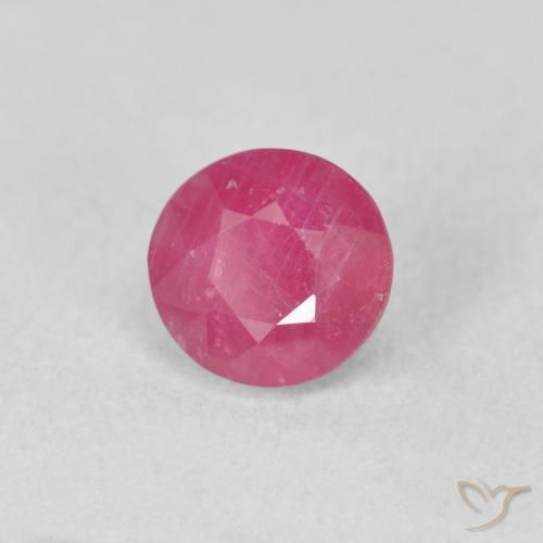 Rubí Rojo medio natural de 1.79 ct, Redondo, VS-SI