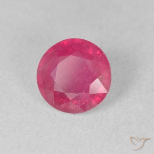 Rubí Rojo rosado natural de 1.74 ct, Redondo, VS-SI