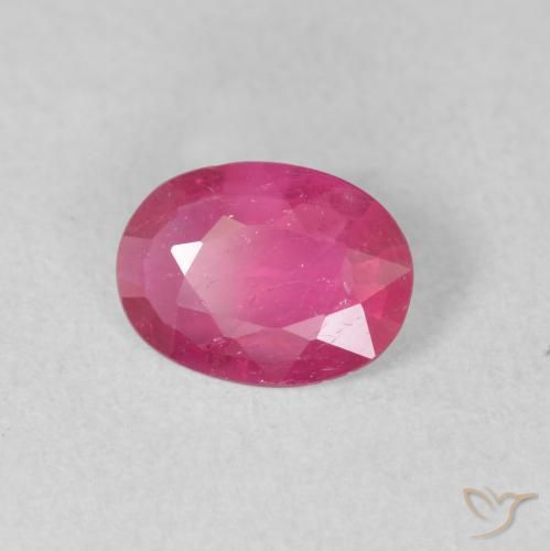 Rubí Rosado rojizo natural de 0.93 ct, Ovalada, VS-SI