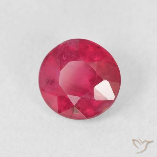Rubí Rosado rojizo natural de 1.48 ct, Redondo, VS-SI