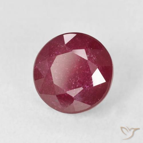 Rubí Rojo oscuro natural de 2.33 ct, Redondo, VS-SI