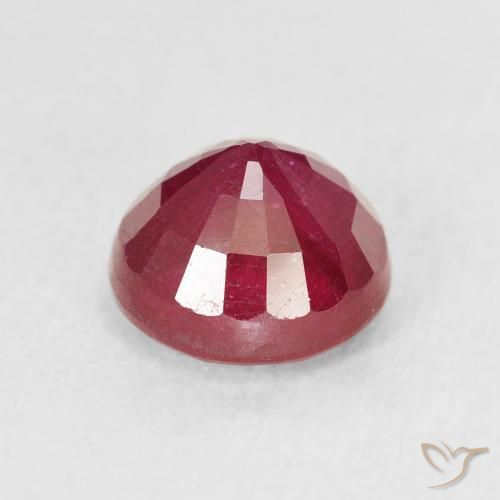 Rubí Rojo oscuro natural de 2.33 ct, Redondo, VS-SI