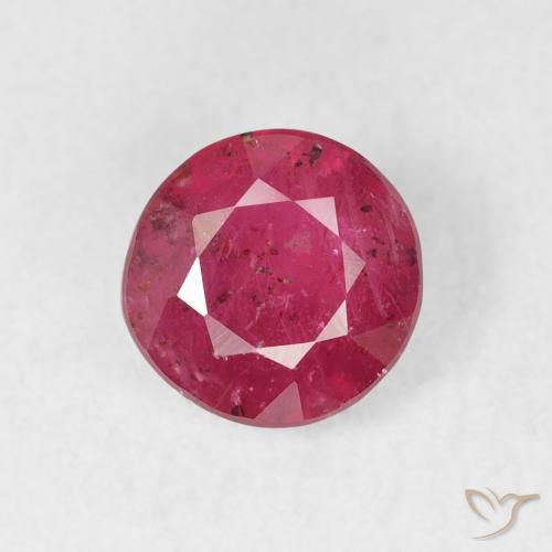 Rubí rosa oscuro natural de 1,49 ct, corte redondo, VS-SI