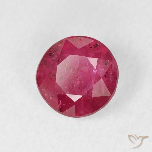 Rubí rosa oscuro natural de 1,49 ct, corte redondo, VS-SI