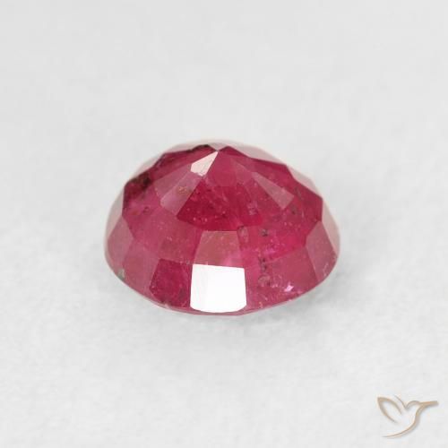 Rubí rosa oscuro natural de 1,49 ct, corte redondo, VS-SI