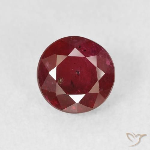 1.36ct Natural Rojo vino Rubí, Redondo, VS-SI