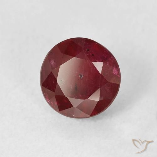 Rubí Rojo vino natural de 1.36 ct, Redondo, VS-SI