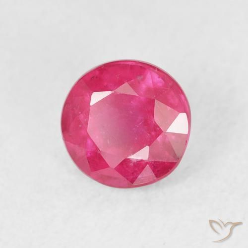 Rubí Rosado medio natural de 1.60 ct, Redondo, VS