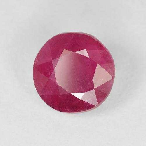 Rubí Rojo medio natural de 3.37 ct, Redondo, VS-SI