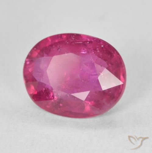 Rubí Rojo rosado natural de 3.05 ct, Ovalada, VS-SI