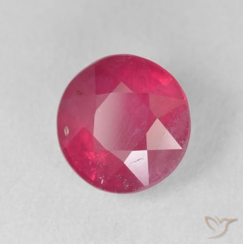 Rubí Rojo rosado natural de 3.12 ct, Redondo, VS-SI