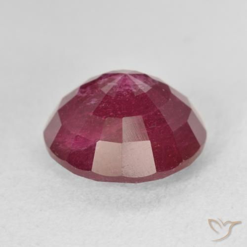 Rubí Rojo oscuro natural de 6.04 ct, Redondo, VS-SI