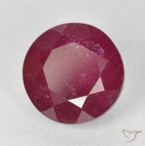 Rubí Rosado rojizo intenso natural de 5.93 ct, Redondo, VS-SI