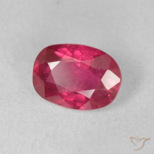 Rubí Rosado rojizo intenso natural de 1.58 ct, Ovalada, VS-SI