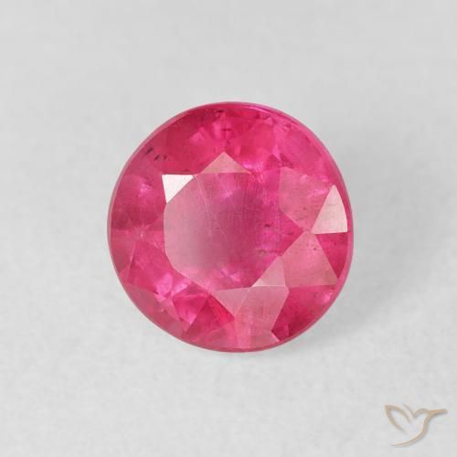 Rubí Rojo rosado natural de 1.92 ct, Redondo, VS-SI
