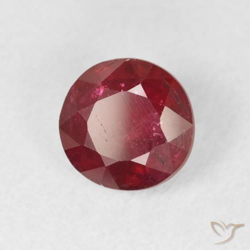 Rubí Rojo claro natural de 1.74 ct, Redondo, VS-SI