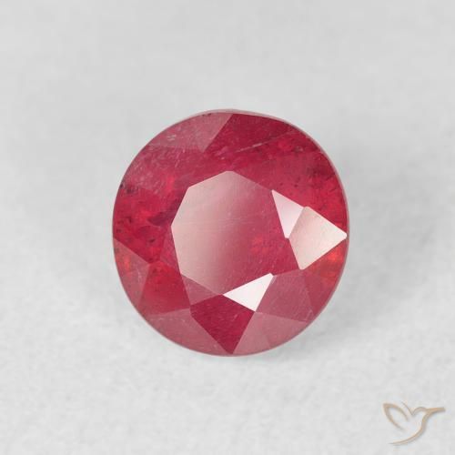 Rubí Rosado rojizo natural de 1.51 ct, Redondo, VS-SI
